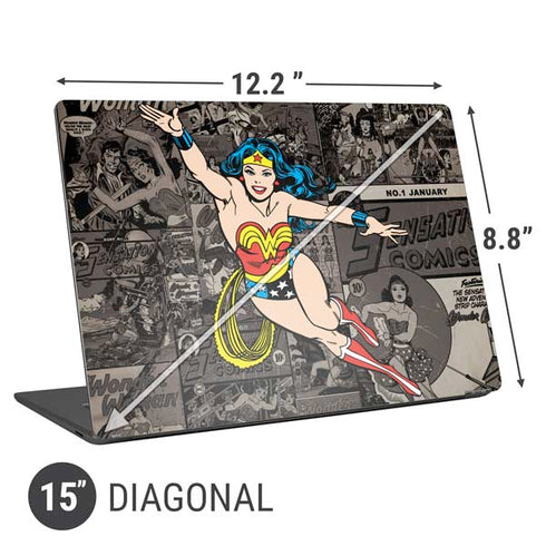 DC Comics Wonder Woman Vintage pose pattern Universal Laptop 15in (12.2 x 8.8in) Skin